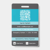 Modèle de badge de conférence et d'exposition pers (Arrière)