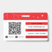 Modèle de badge de conférence modifiable (Arrière)