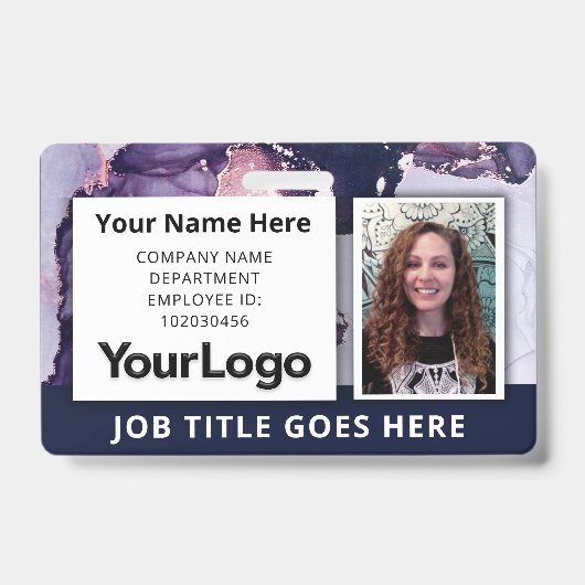 Modèle de badge de l'ID photo de l'employé personn (Avant)