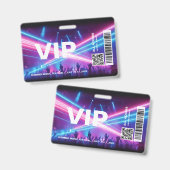 Modèle de badge de passe d'accès total VIP néon gl (Avant & arrière)