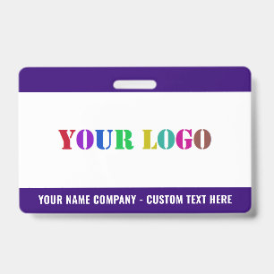 Modèle de badge de texte personnalisé avec logo ou