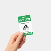 Modèle de badge de visiteur bleu blanc propre (Manuel / portable)