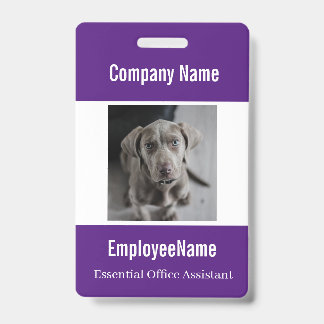 Modèle de badge d'employé avec photo personnalisée