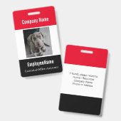 Modèle de badge d'employé de photo personnalisé ro (Avant & arrière)