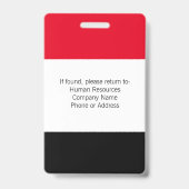 Modèle de badge d'employé de photo personnalisé ro (Arrière)