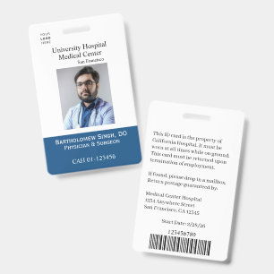 Modèle de badge d'employé d'établissement médical
