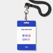 Modèle de badge d'entreprise avec nom de titre de (Arrière avec lanière)