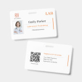 Modèle de badge d'identification de laboratoire pe (Avant & arrière)