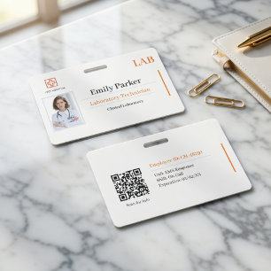 Modèle de badge d'identification de laboratoire pe
