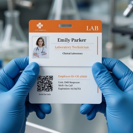 Modèle de badge d'identification de laboratoire pe