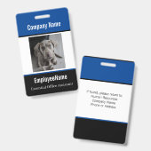 Modèle de badge d'identification d'employé avec ph (Avant & arrière)