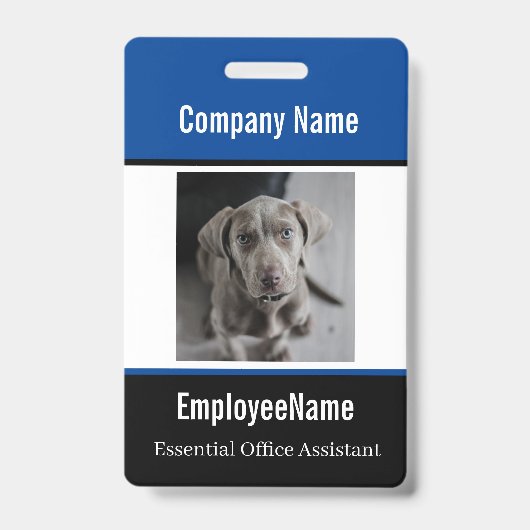 Modèle de badge d'identification d'employé avec ph (Avant)