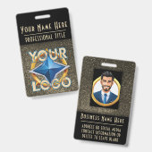 Modèle de badge d'identification doré et noir de l (Avant & arrière)