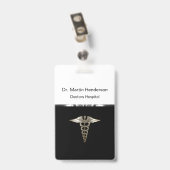 Modèle de badge d'identification du bureau de l'hô (Dos avec clip)