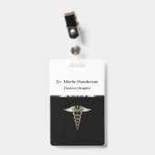 Modèle de badge d'identification du bureau de l'hô (Face avec clip)