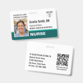 Modèle de badge d'identification infirmière avec l (Avant & arrière)