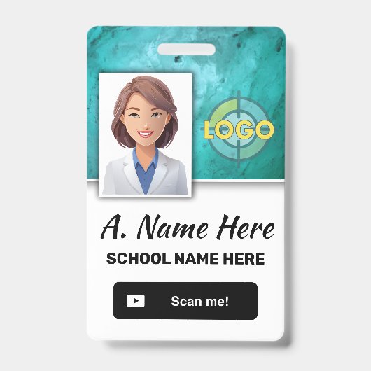 Modèle de badge d'identification pour enseignants (Avant)