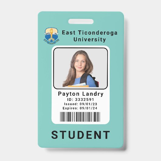 Modèle de badge d'identité étudiant de l'universit (Avant)