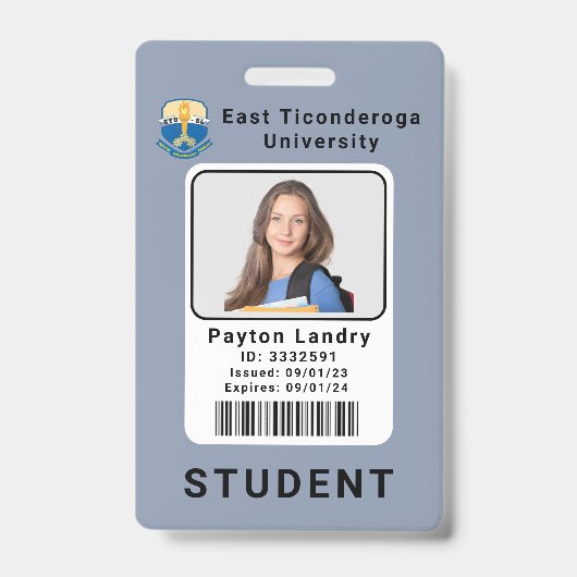 Modèle de badge d'identité étudiant de l'universit (Avant)