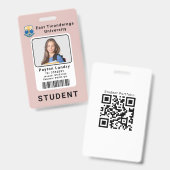 Modèle de badge d'identité étudiant de l'universit (Avant & arrière)