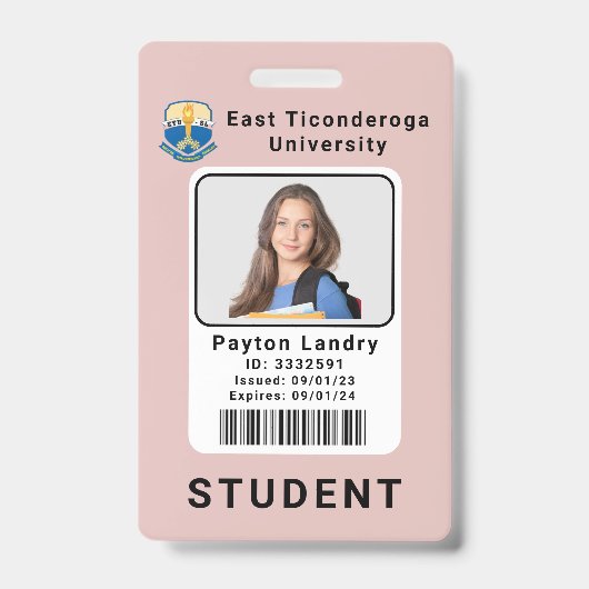 Modèle de badge d'identité étudiant de l'universit (Avant)