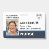 Modèle de badge d'infirmière moderne gris avec log (Avant)