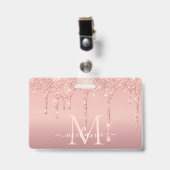 Modèle de badge d'or rose avec lettre de nom perso (Avant avec clip)