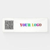 Modèle de bannière commerciale avec code QR person (Horizontal)