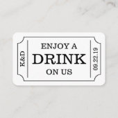 Modèle de billet audacieux "Profitez d'une boisson (Dos)