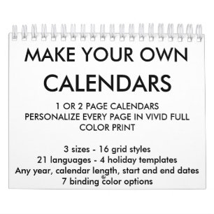 Modèle de blanc de calendrier personnalisé par