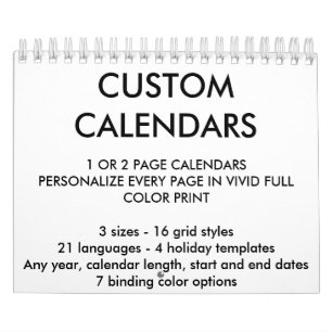 Modèle de blanc de calendrier personnalisé par