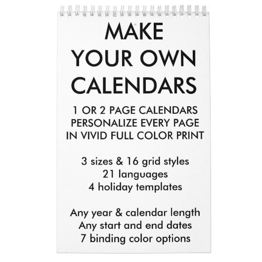 Modèle de blanc de calendrier personnalisé par (Protection)