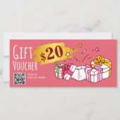 Modèle de bon cadeau d'illustration joli à main (Dos)