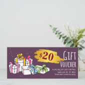 Modèle de bon cadeau d'illustration joli à main (Debout devant)