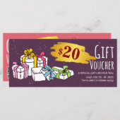 Modèle de bon cadeau d'illustration joli à main (Devant / Derrière)