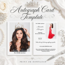 Modèle de bordure de carte d'autographe de photo d