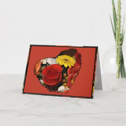 Modèle de bouquet de fleurs coloré félicitations (Devant)