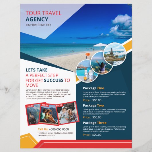 Modèle de brochure d'agence de voyages | Vacances (Devant)