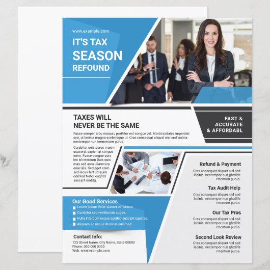Modèle de brochure de service de déclaration de re (Devant / Derrière)