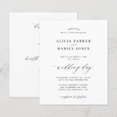 Modèle de budget invitation de mariage noir et bla (Devant / Derrière)