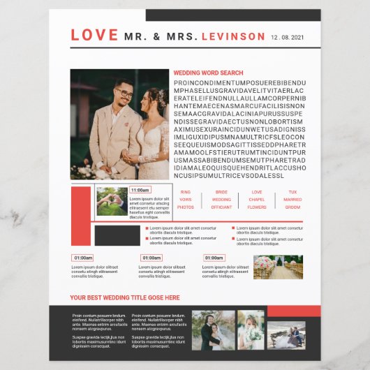 Modèle de bulletin mariage (Dos)