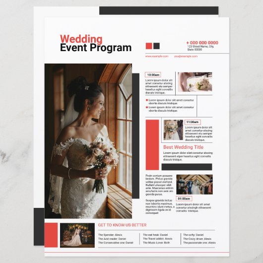 Modèle de bulletin mariage (Devant / Derrière)