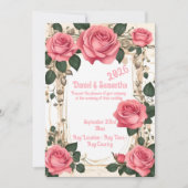 Modèle de cadre de rose élégant pour invitation de (Devant)