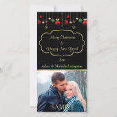 Modèle de cadre Noir Ball de Noël (Devant)