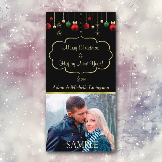 Modèle de cadre Noir Ball de Noël