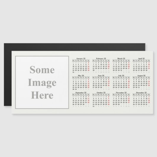 modèle de calendrier 2022 (Devant / Derrière)