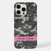 Modèle de camouflage gris, Votre nom, Personnalise (Verso)