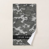 Modèle de camouflage gris, Votre nom, Personnalise (Serviette à main)