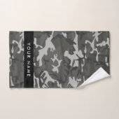 Modèle de camouflage gris, Votre nom, Personnalise (Serviette à main)