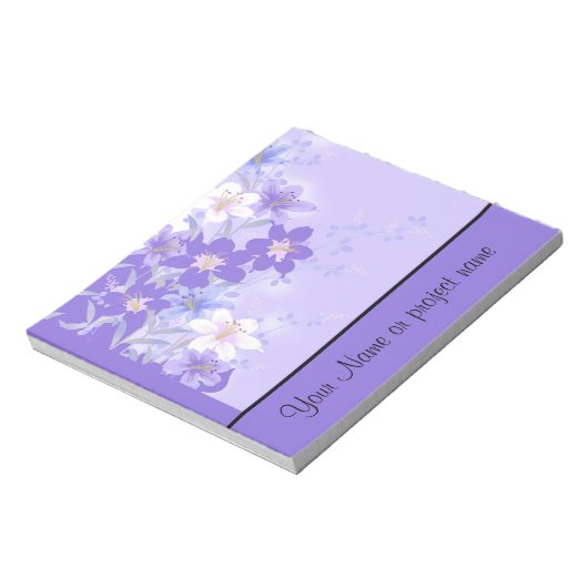 Modèle de Carnet floral violet tendance (Tourné)